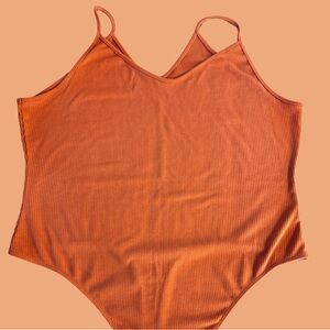 American Eagle Outfitters Orange Ribbed Bodysuit